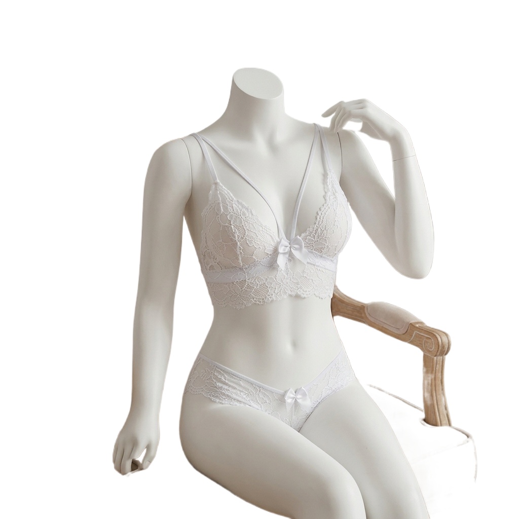 Lace Bralette Set - Çiçek Desenli Dantel İki Parçalı İç